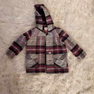 Little girls plaid peacoat